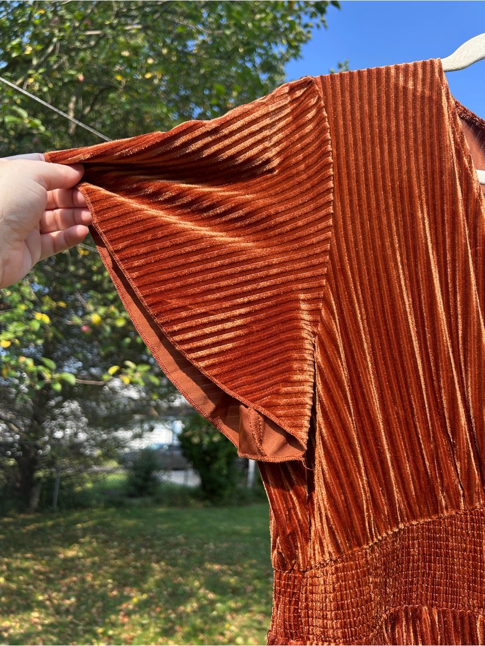 NEW Burnt orangey gold velvet maxi dress - Picture 3 of 6